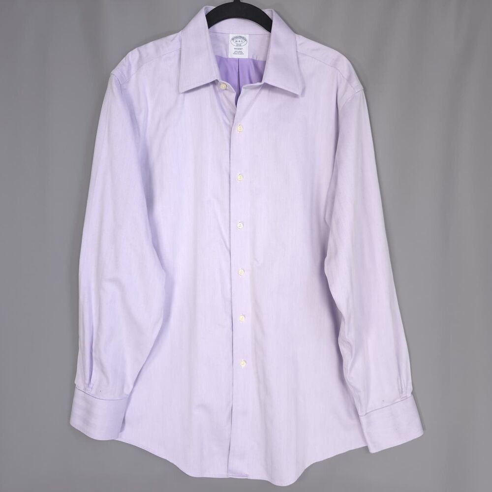 BROOKS BROTHERS 1818 Regent Lavender Dress Shirt 16-34 Herringbone Men's Cotton